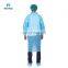 Blue Non Woven Polypropylene Lightweight Disposable Long Sleeve Doctor Lab Coat