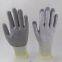 hppe and glassfibre knitted gray PU palm coated anti-cut level 5 safety work gloves for workers
