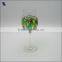 Hand blown painted wine glass