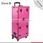 OEM welcome Professional beauty makeup vanity case/trolley makeup box with lighted mirror