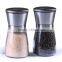 Gourmet Salt and Pepper Mill Set Stainless Steel and Glass Adjustable Manual Grinder