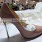 Nude Patent Leather Metal Heel High Heeled Dress Shoes