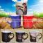 DIY 2015 New high quality 11oz Sublimation color changing mug heart shape handle