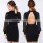 Women Sexy Long Sleeve Mesh Spliced Cut Out Backless Bodycon Hot Clubwear Dress Wholesales