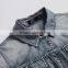 2015 New Design European Stylish Long Sleeve Denim Splicing Gauze Dress