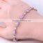 New Arrival !!! Pink and White Cubic Zircon Bracelet and Bangle Brass Charm Bracelet Fashion Jewelry