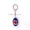 Oem service heart crystal cheap metal keychain with print photo