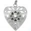 Hot sale!!! heart shape crystal pendant snap button alphabet pendant for necklace