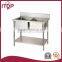 commercial different types prices stainless steel kitchen sink with double drain board