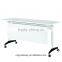 modern office furniture metal folding study table with wheels suit for 1400*500/600 table top QM-06