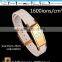 Noproblem P036G FDA tourmaline germanium bio ceramic stainless steel casual fashion energy gold silicone bracelet