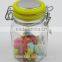 100ml Fancy Mini Glass Hermetic Jar with Plastic Lid &Metal Clip