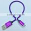 Factory Supply Short 30CM Flat Micro USB charging data line for Android cellphone