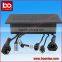 Black Zinc Alloy Type Conference Desktop Pop Up Power Socket With Extension Cables VGA/USB/HDMI Connecetor