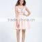 Pink mesh Vneck cheap short cocktail dress with beads in 2016