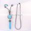 Natural Turquoise Gem stone Necklace, Tassel Jewelry Pendant Hematite Beaded Druzy Necklace