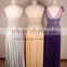 Graceful V Neck Beading Waist Belt Chiffon Bridesmaid Dress Patterns