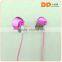 Colorful wired earphone oem brand logo sport ear shell available high quality EL earphone