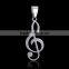 Fashion stainless steel jewelry musical note pendant necklace