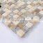 MB SMS04 Decorative Bathroom Tile Crackle and Wavy Glass Tile Mix Natural Stone Mosaic Tile Mosaic Design