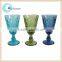 thick stem red wine glass, heavy ribbed wine glass