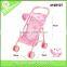 Loongon pink baby pram for doll metal structure stroller toys