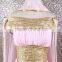 RSE646 Gold Sequin Muslim Women Cape For Evening Dress Of Chiffon Peach Color