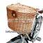 Removable woven wicker bicycle basket