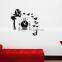 Latest decorative wall mirror clock sticker decoration, sitting room Three-dimensional butterfly angel mirror wall stickers