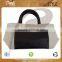 12 OZ natural canvas tote bag with polyester lining & with PU padded handles bottom