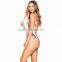 Surf Stripe One Piece Highcut Leg Scoop Back Neckline Womens Swimsuit Custom Polyamide Elastane Blend Stretch Swimwear