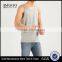 MGOO Scoop Neck Raw Cut Hems Mens Singlet Vests White Striped Sleeveless Drop Armhole Tank Top
