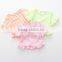 High quality Summer soft baby top Ruffle bottom cut design baby clothes Knit cotton striped girl top