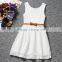 A007#Hot sells lace baby dress with belt kids clothes wholesale princess dress