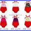 Lake Little Girl Clothing Plain Blue And Red Halter Infant Newborn Pom Blank Bodysuit Baby Romper