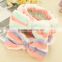 Hot Selling Candy Color Elastic Bow Velvet Elastic Shower Headbands
