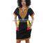 Walson Sexy tight national wind high elastic printing package hip zipper dress of women