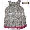 Top fashion tiger design cotton spandex knitting layered kids party dresses