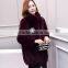 Fashion Genuine Natural Mahogany Mink Fur Coat for Women Walking Jacket with Crosscut Swing