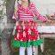 wholesale stripe ruffle christmas printed custom boutique kids wear