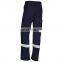 New design Provide OEM Mens 100% Cotton Blue Wear Work Trousers reflective