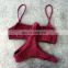 New Bikini Set Fold Pattern High Quality Swimwear Bathing Suit Swimwear Solid Color