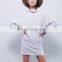 High quality long sleeve open back tunic dress, ladies terry dress,manufacture dress