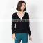 Spring Autumn high quality fashion V-neck custom latest design autumn long sleeve rayon V neck cardigan sweater design for women