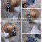 Aidocrystal hot sale blue hair flower accessories,lace headpiece Bride Party Headwear