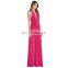Fashion Deep V Neck Backless Maxi Long Dress chiffon red Sexy Dresses Women's Evening Dress for Wholesale
