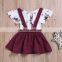 Cheap price fashion casual baby girl boutique clothes sets romper +dress