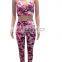 2020 Wholesale women two piece Camouflage tracksuit  tube top and Jogging pants set