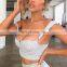 2020 Summer Sexy Slash Neck Bodycon Crop Top and Wide Leg Pants New Women Two Pieces Set Women Outfit Rompers