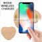 Wireless Charger 2019 new arrivals mobile phone Charging Station For iPhone Wireless Charging Round wooden wireless charger